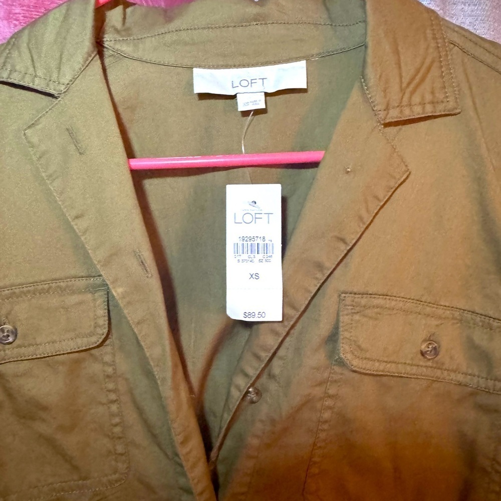 LOFT XS Utility dress chic olive green brand new with tags - Picture 9 of 10